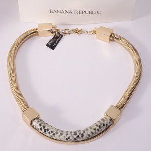 Banana Republic Vegan Snake Curved Spiral Necklace NWT 59.99